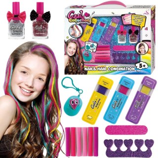 ZESTAW PIĘKNOŚCI LAKIERY DO PAZNOKCI KREDY DO WŁOSÓW PILNIK GUMKI MAKEUP IMPORT PRONICE