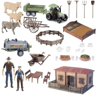 FARMA Z DOMEM ROLNIKA DUŻY ZESTAW DLA DZIECI ZWIERZĄTKA ZAGRODA AKCESORIA IMPORT PRONICE