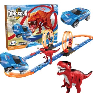 MEGA TOR SAMOCHODOWY DINOZAURÓW PĘTLE AUTKA DŁUGI WIELOFUNKCYJNY ZESTAW IMPORT PRONICE