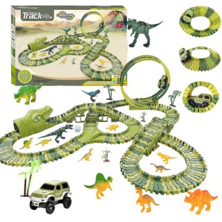 MEGA TOR WYŚCIGOWY XXXL DINOZAUR DINO PARK FIGURKI TREX AUTKO PĘTLA + AKCES IMPORT PRONICE