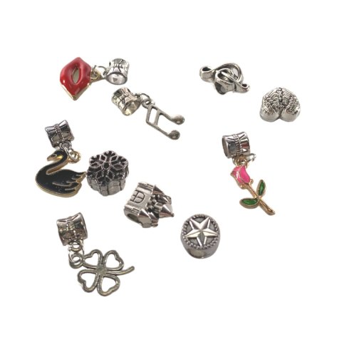 ZESTAW DO ROBIENIA BIŻUTERII BRANSOLETEK DIY CHARMS BEADS KORALIKI PREZENT IMPORT PRONICE