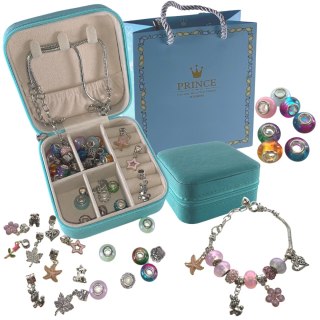ZESTAW DO ROBIENIA BIŻUTERII BRANSOLETEK DIY CHARMS BEADS KORALIKI PREZENT IMPORT PRONICE