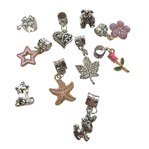 ZESTAW DO ROBIENIA BIŻUTERII BRANSOLETEK DIY CHARMS BEADS KORALIKI PREZENT IMPORT PRONICE