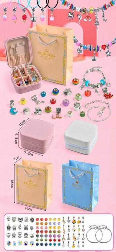 ZESTAW DO ROBIENIA BIŻUTERII BRANSOLETEK DIY CHARMS BEADS KORALIKI PREZENT IMPORT PRONICE