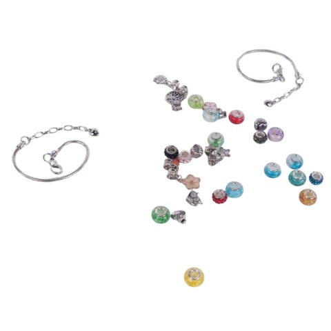 ZESTAW DO ROBIENIA BIŻUTERII BRANSOLETEK DIY CHARMS BEADS KORALIKI PREZENT IMPORT PRONICE