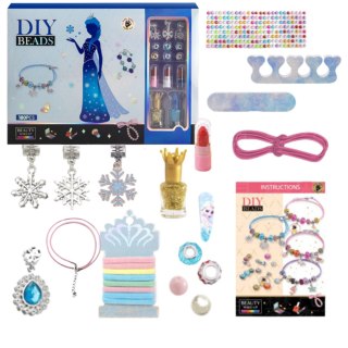 ZESTAW DO ROBIENIA BIŻUTERII BRANSOLETEK DIY KORALIKI CHARMS MAKEUP LAKIERY IMPORT PRONICE