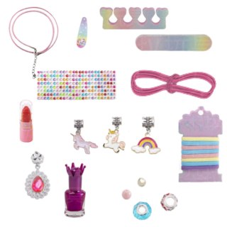 ZESTAW DO ROBIENIA BIŻUTERII BRANSOLETEK DIY KORALIKI CHARMS MAKEUP LAKIERY IMPORT PRONICE