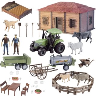 ZESTAW FARMA DOMEK ROLNIKA TRAKTOR ZWIERZĘTA NARZĘDZIA ROLNICZE AKCESORIA IMPORT PRONICE