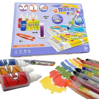 ZESTAW KREATYWNY EKSPERYMENTY NAUKA KOLORÓW DIY MARKERY MAZAKI MALOWANKI IMPORT PRONICE
