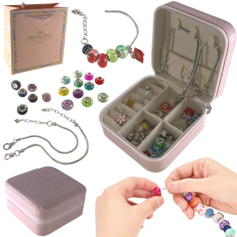 ZESTAW DO ROBIENIA BIŻUTERII BRANSOLETEK DIY CHARMS BEADS KORALIKI PREZENT IMPORT PRONICE