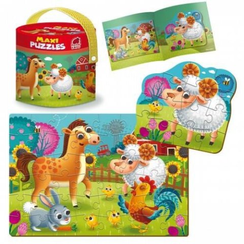 GRA EDUKACYJNA MAXI PUZZLE 2W1 FARMA OBRAZKI UKŁADANKA ROTER KAFER ROTER KAFER