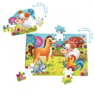 GRA EDUKACYJNA MAXI PUZZLE 2W1 FARMA OBRAZKI UKŁADANKA ROTER KAFER ROTER KAFER