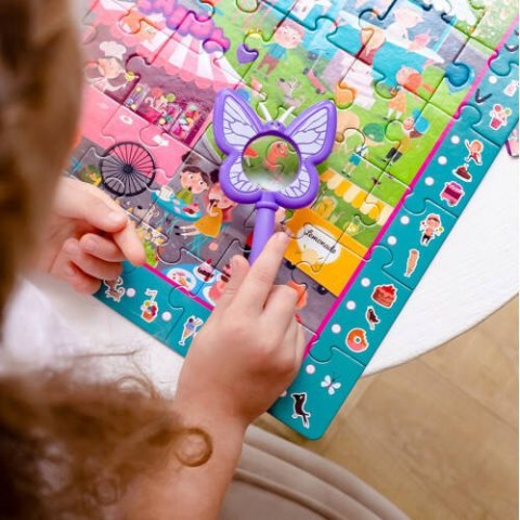GRA EDUKACYJNA PUZZLE DETEKTYW CUKIERKOWA WRÓŻKA LUPA ROTER KAFER ROTER KAFER