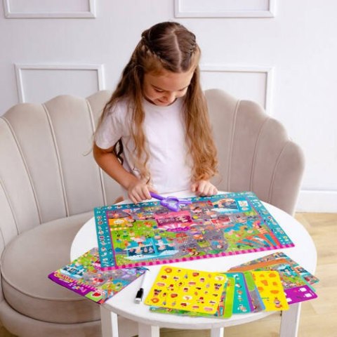 GRA EDUKACYJNA PUZZLE DETEKTYW CUKIERKOWA WRÓŻKA LUPA ROTER KAFER ROTER KAFER