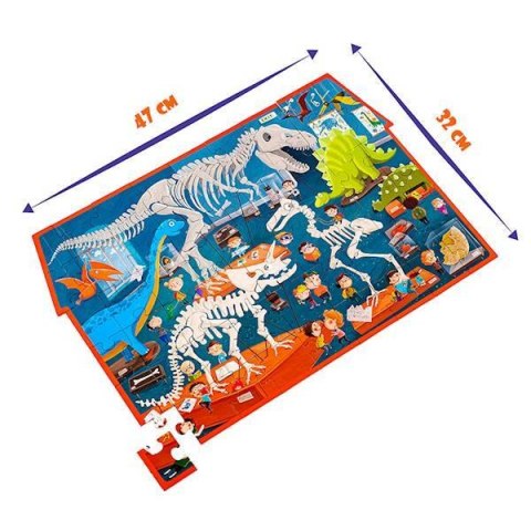 GRA EDUKACYJNA PUZZLE DETEKTYW MUZEUM DINOZAURÓW LUPA ROTER KAFER ROTER KAFER