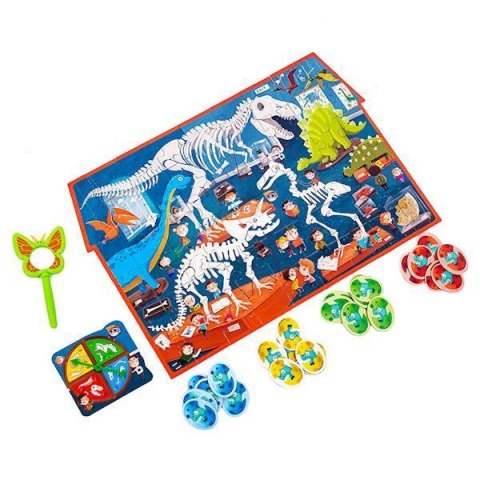 GRA EDUKACYJNA PUZZLE DETEKTYW MUZEUM DINOZAURÓW LUPA ROTER KAFER ROTER KAFER