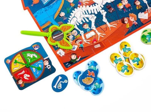 GRA EDUKACYJNA PUZZLE DETEKTYW MUZEUM DINOZAURÓW LUPA ROTER KAFER ROTER KAFER