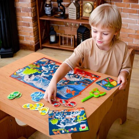 GRA EDUKACYJNA PUZZLE DETEKTYW MUZEUM DINOZAURÓW LUPA ROTER KAFER ROTER KAFER