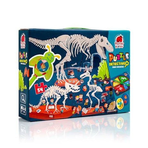 GRA EDUKACYJNA PUZZLE DETEKTYW MUZEUM DINOZAURÓW LUPA ROTER KAFER ROTER KAFER