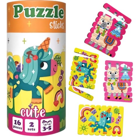 GRA EDUKACYJNA PUZZLE PATYCZKI JEDNOROŻEC LAMA UKŁADANKA ROTER KAFER ROTER KAFER