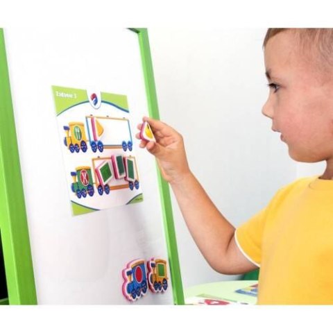 MAGNETYCZNA GRA KOLORY I FIGURY PUZZLE UKŁADANKA LOKOMOTYWY ROTER KAFER ROTER KAFER