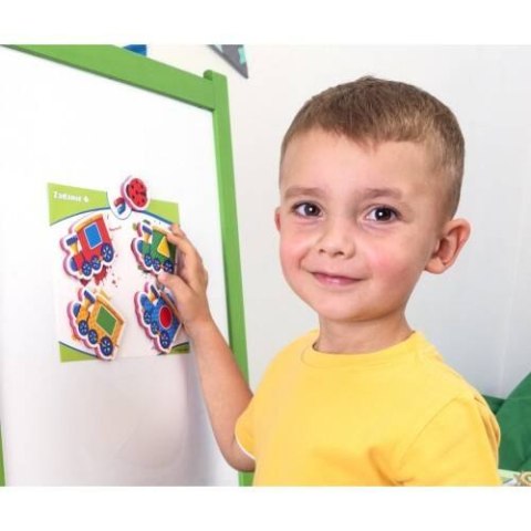 MAGNETYCZNA GRA KOLORY I FIGURY PUZZLE UKŁADANKA LOKOMOTYWY ROTER KAFER ROTER KAFER