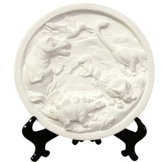 PODSTAWA GIPSOWA DO MALOWANIA DINOZAURY MAŁY ARTYSTA FARBKI + AKCESORIA IMPORT PRONICE