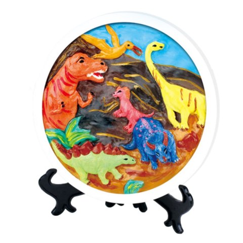 PODSTAWA GIPSOWA DO MALOWANIA DINOZAURY MAŁY ARTYSTA FARBKI + AKCESORIA IMPORT PRONICE