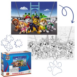PUZZLE 2W1 PSI PATROL PAW PATROL UKŁADANKA I KOLOROWANKA W JEDNYM ZESTAWIE DODO