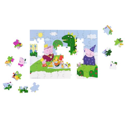 PUZZLE 2W1 ŚWINKA PEPPA 60 ELEMENTÓW UKŁADANKA I KOLOROWANKA W JEDNYM DODO