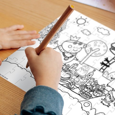 PUZZLE 2W1 ŚWINKA PEPPA 60 ELEMENTÓW UKŁADANKA I KOLOROWANKA W JEDNYM DODO