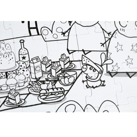 PUZZLE 2W1 ŚWINKA PEPPA 60 ELEMENTÓW UKŁADANKA I KOLOROWANKA W JEDNYM DODO
