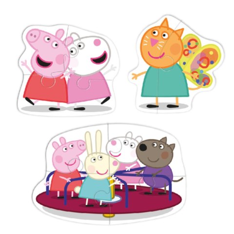 PUZZLE 3W1 "ŚWINKA PEPPA" PEPPA PIG 3 UKŁADANKI W JEDNYM OPAKOWANIU DODO
