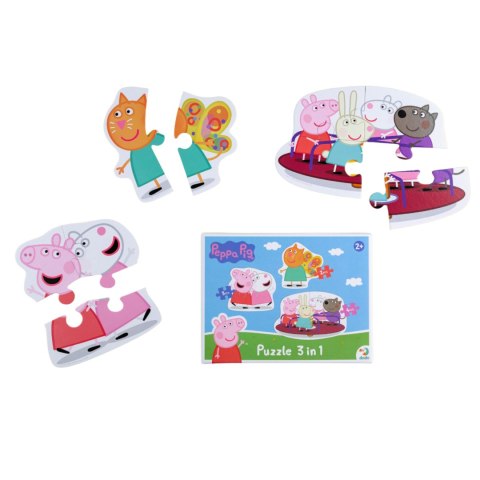 PUZZLE 3W1 "ŚWINKA PEPPA" PEPPA PIG 3 UKŁADANKI W JEDNYM OPAKOWANIU DODO