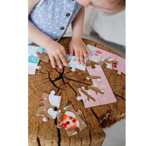 PUZZLE 4W1 CZTERY PORY ROKU UROCZA WIEWIÓRKA UKŁADANKI DLA DZIECI DODO