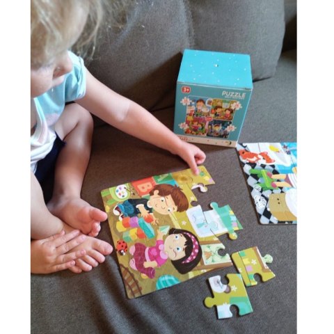 PUZZLE 4W1 MÓJ DZIEŃ CODZIENNE RYTUAŁY 4 KOLOROWE UKŁADANKI DLA DZIECI DODO