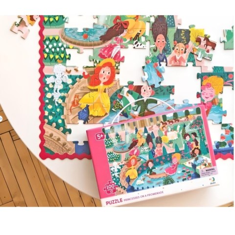 PUZZLE KSIĘŻNICZKI NA SPACZERZE 100 ELEMENTÓW DO UŁOŻENIA KOLOROWY OBRAZEK DODO