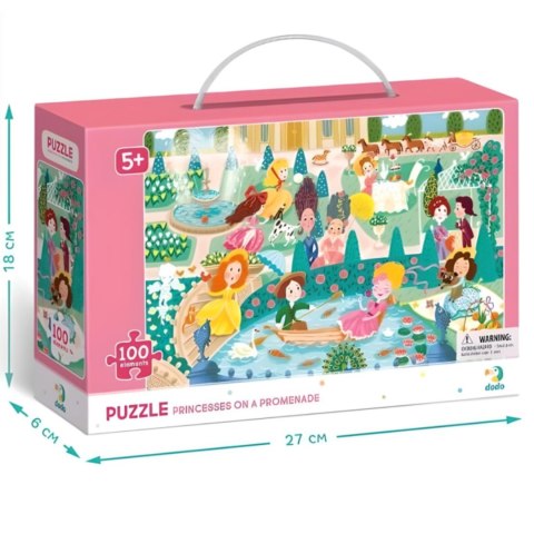 PUZZLE KSIĘŻNICZKI NA SPACZERZE 100 ELEMENTÓW DO UŁOŻENIA KOLOROWY OBRAZEK DODO