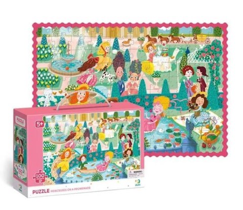PUZZLE KSIĘŻNICZKI NA SPACZERZE 100 ELEMENTÓW DO UŁOŻENIA KOLOROWY OBRAZEK DODO