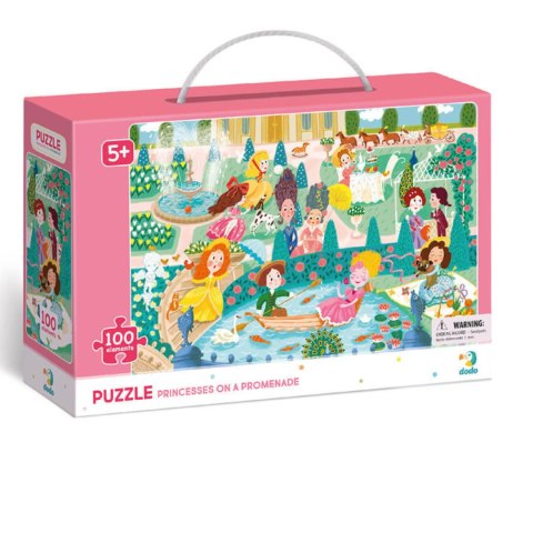 PUZZLE KSIĘŻNICZKI NA SPACZERZE 100 ELEMENTÓW DO UŁOŻENIA KOLOROWY OBRAZEK DODO