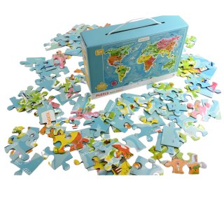 PUZZLE MAPA ŚWIATA 100 ELEMENTÓW DLA MAŁYCH ODKRYWCÓW UKŁADANKA DLA DZIECI DODO