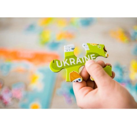 PUZZLE MAPA ŚWIATA 100 ELEMENTÓW DLA MAŁYCH ODKRYWCÓW UKŁADANKA DLA DZIECI DODO