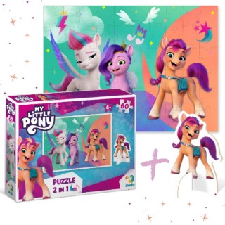 PUZZLE MY LITTLE PONY Z FIGURKĄ KUCYKA UKŁADANKA 60 ELEMENTÓW DLA DZIECI DODO
