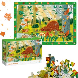 PUZZLE OBSERWACYJNE MAGICZNY LAS 80 ELEMENTÓW KOLOROWA UKŁADANKA DLA DZIECI DODO