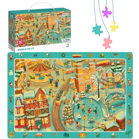 PUZZLE OBSERWACYJNE ZIMA W MIEŚCIE 80 ELEMENTOW DO UŁOŻENIA DLA DZIECI DODO PUZZLE OBSERWACYJNE ZIMA W MIEŚCIE 80 ELEMENTOW DO UŁOŻENIA DLA DZIECI DODO