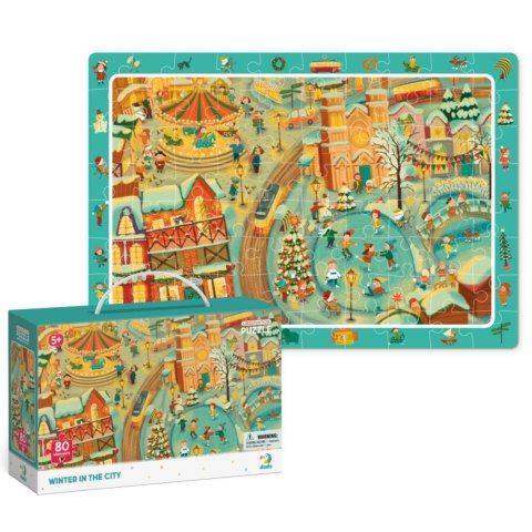 PUZZLE OBSERWACYJNE ZIMA W MIEŚCIE 80 ELEMENTOW DO UŁOŻENIA DLA DZIECI DODO PUZZLE OBSERWACYJNE ZIMA W MIEŚCIE 80 ELEMENTOW DO UŁOŻENIA DLA DZIECI DODO