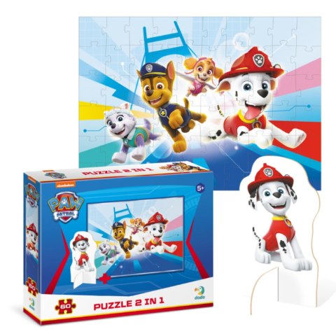 PUZZLE "PSI PATROL" Z FIGURKĄ 60 ELEMENTÓW KOLOROWA UKŁADANKA DLA DZIECI DODO