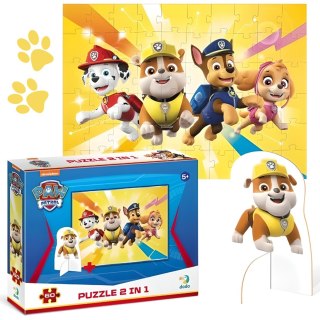 PUZZLE PSI PATROL Z FIGURKĄ UKŁADANKA 60 ELEMENTÓW KOLOROWA DLA MALUCHÓW DODO