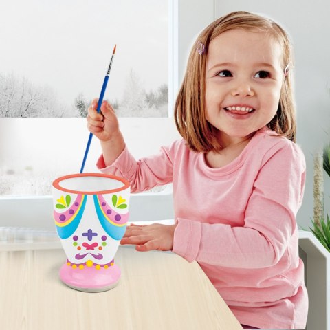 WAZONY NA KWIATKI DO MALOWANIA ZESTAW CERAMICZNY MAŁY ARTYSTA GIPS FARBKI IMPORT PRONICE