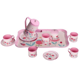 ZESTAW DO HERBATY KWIATY TACKA DZBANEK TALERZYKI ZESTAW KUCHENNY W WALIZCE IMPORT PRONICE